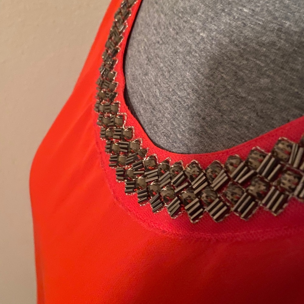 BRAND NEW XL Fiery Red Embellished Blouse - Picture 6 of 6